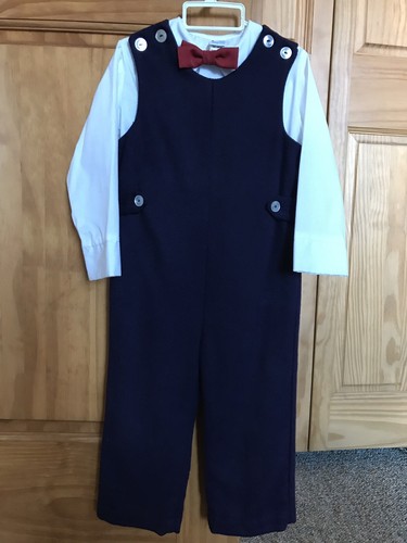 Vintage Imp Originals Boys 3T Plaid Blazer Sport Coat Romper Bow Tie Set Sweet!