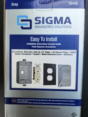 Sigma Engineered Solutions  Gray Weatherproof Box, Cover & Duplex Receptacle Kit