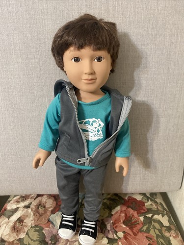 2015 Cititoy 18" Boy Doll Brown Hair Brown Eyes