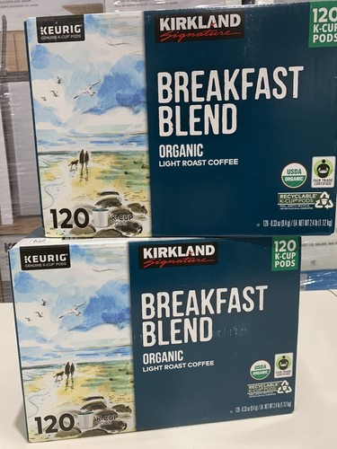 QTY 2 Kirkland Breakfast Blend Organic Light Roast Coffee 12