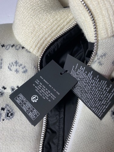 Pre-owned Alanui $3795  Women's White Bandana Jacquard Puffer Jacket Coat Size Xs