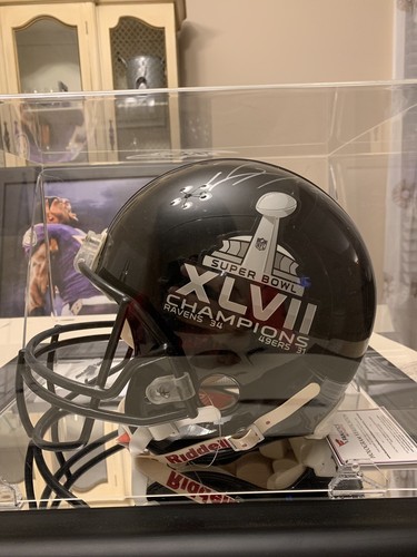 Ray Lewis Signed Helmet And Picture