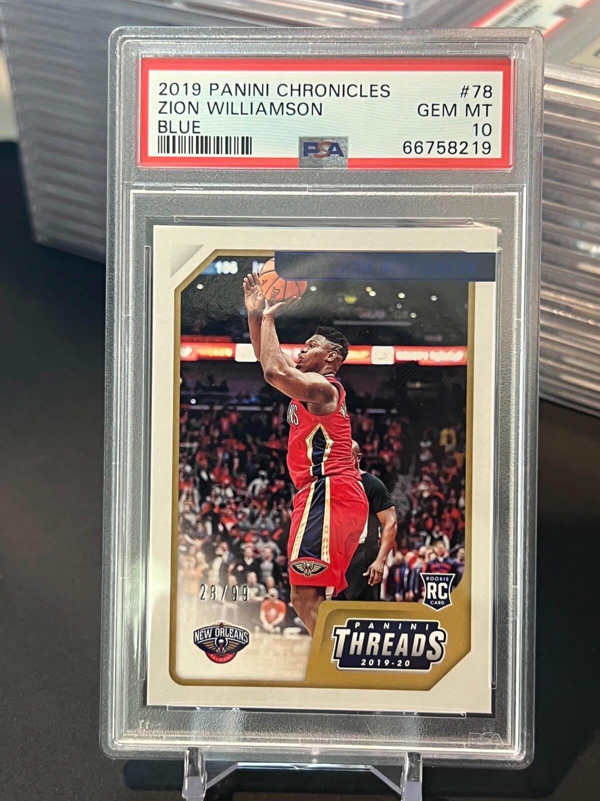 Zion Williamson 2019-20 Chronicles Threads Blue /99 Rookie