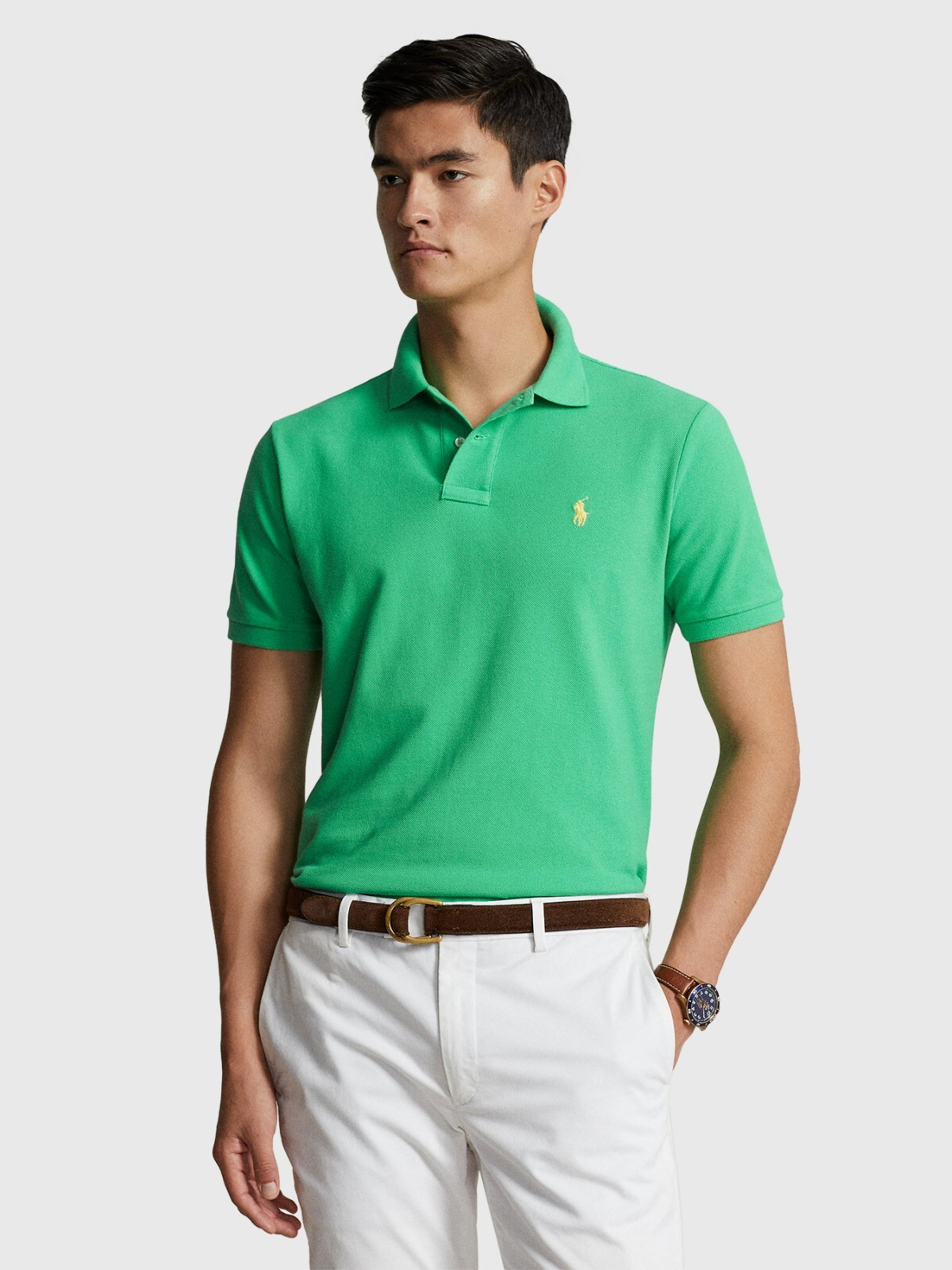 Polo Ralph Lauren Classic-Fit Mesh Polo Shirt Mens S Green Short Sleeve Pullover - Picture 1 of 18
