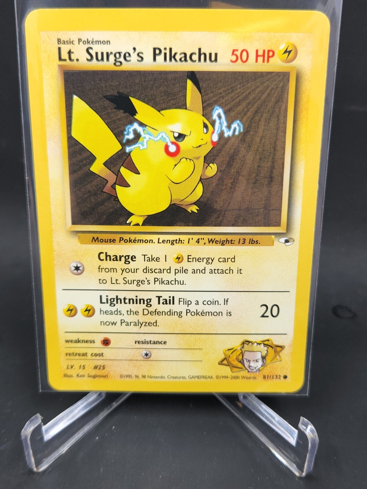 lt surge's pikachu pokemon card Happy Pokmon Day from baby me and my fat Pikachu.  Lightning Colorless Charge Take 1 Lightning Energy card from your discard pile and attach it to Lt Lt. Surge's Pikachu Leaders' Stadium