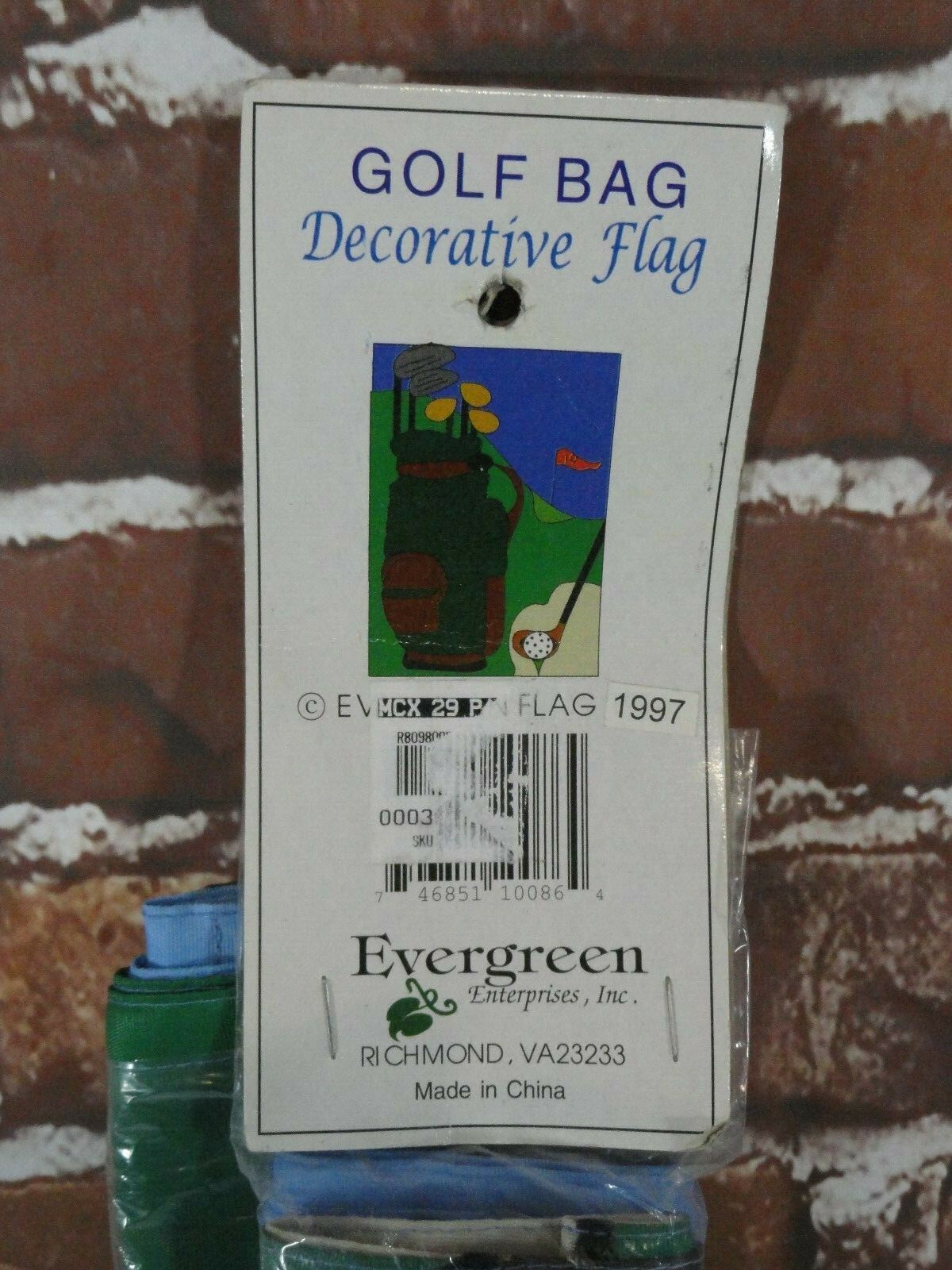 Evergreen Decorative Flag Golf Bag & Club 28” X 40” Banner~Spring~1997 edition