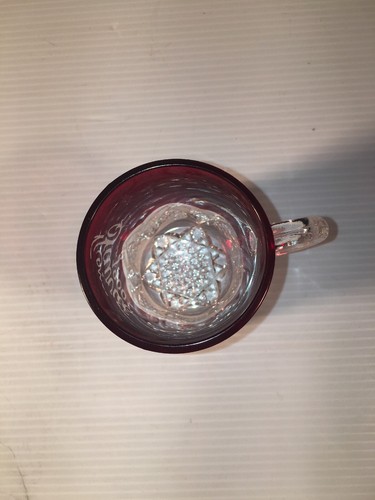 Antique 1900 Fairree Cranberry Glass Mug