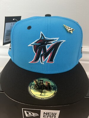 PAPER PLANES Florida Miami Marlins MLB FITTED HAT SIZE 7 1/2 Roc Nation New Era