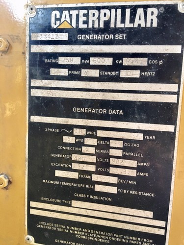 600 KW CAT Caterpillar 3412 DITTA Diesel Generator Set 81Z