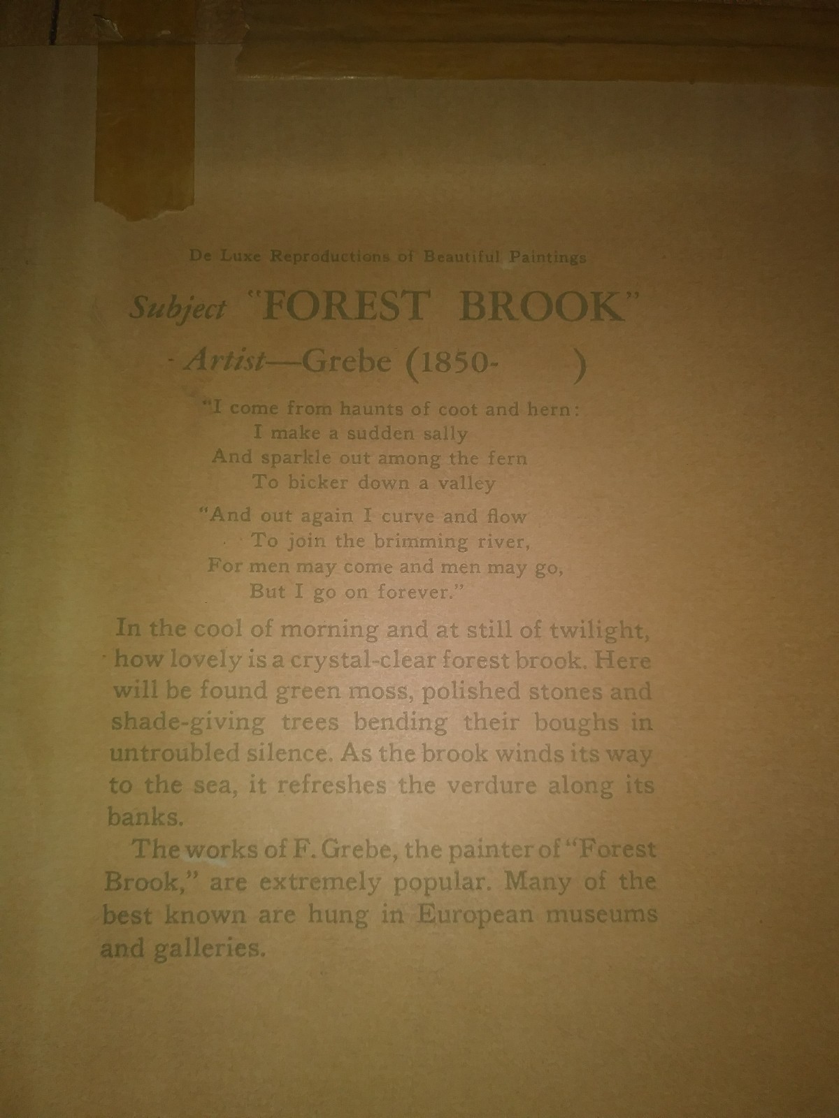 Antique De Luxe Reproduction Of Beautiful Paintings 