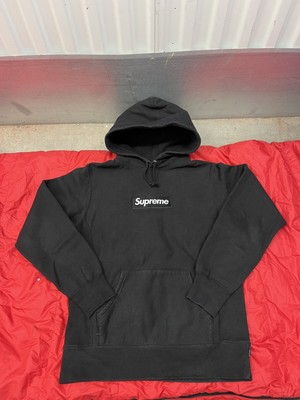 FW13 SUPREME Black Box Logo Hoodie 