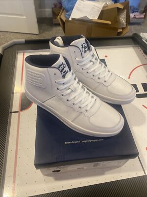 Original Penguin ''Barney'' High Top Casual Boot Shoe sz 10us White OP100094 NIB