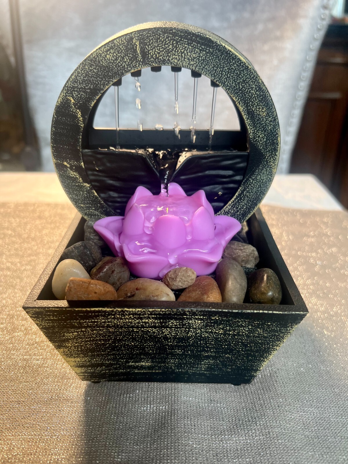 Tranquil RAINING LOTUS LED TABLETOP FOUNTAIN Serenity in Your Space