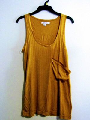ADAM LEVINE WOMANS LARGE MUSTARD YELLOW GOLD DRESS/CASUAL TANK TOP NWT