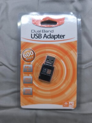 600Mbps 802.11ac USB Wifi Dongle Wi-Fi 5 Dual Band 2.4/5GHz Adapter PC Laptop
