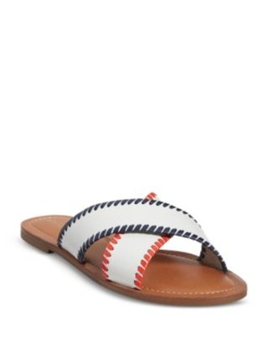 

JACK ROGERS Женские белые кожаные шлепанцы без шнуровки с круглым носком, 10 м, Белый, 124211SA05