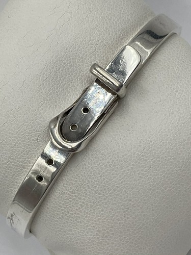アクセサリー Vintage Silver Belt Buckle Bracelet 925 Italian 925 Silver Belt Buckle Bracelet, Adjustable Length