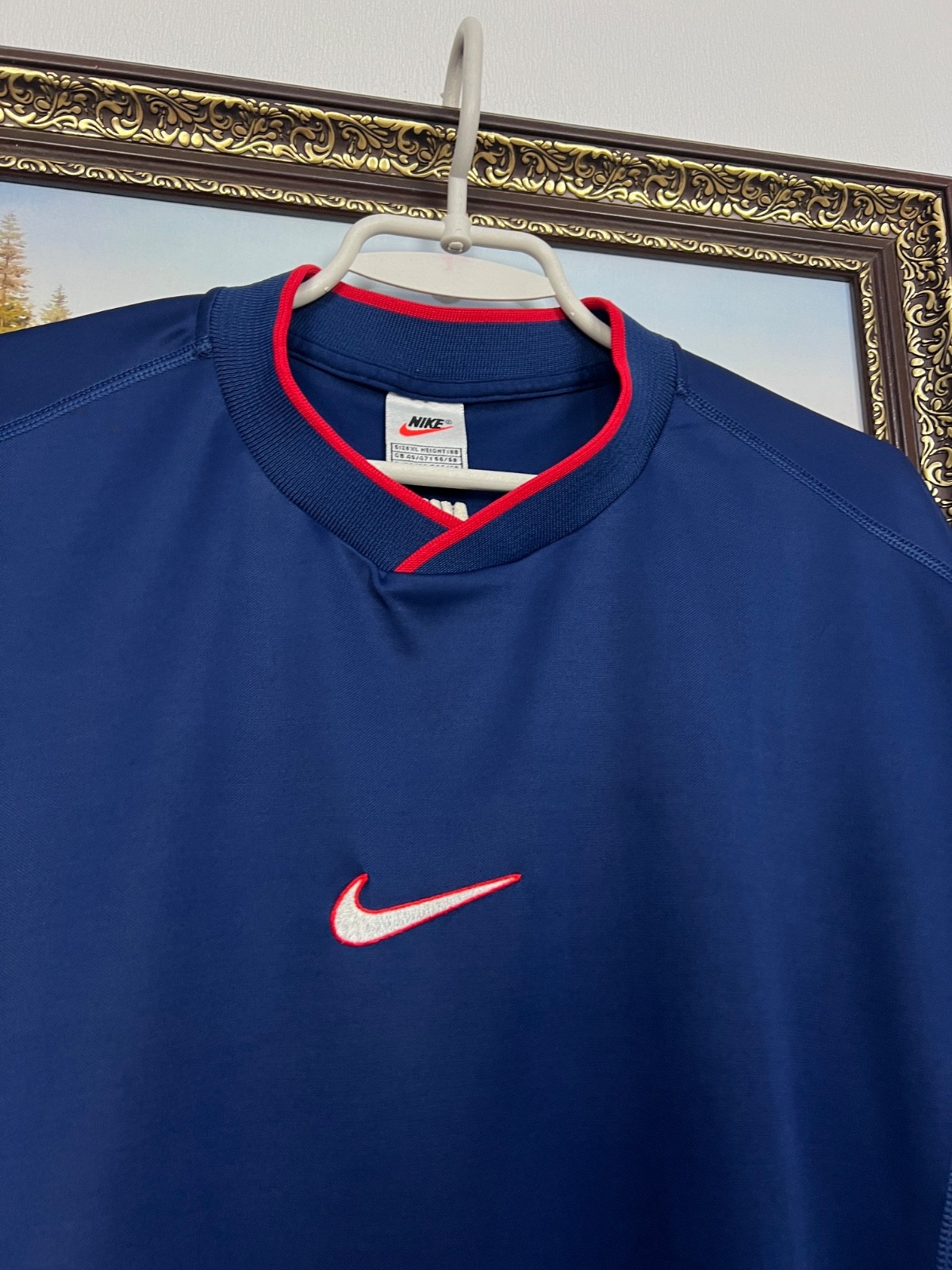 Vintage 90's Nike Arsenal Football Train Blue Shirt Soccer Jersey