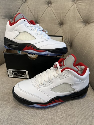 Nike Air Jordan V 5 Low Golf White Fire Red CU4523-100 Men's Nike Air Jordan V 5 Low Golf White Fire Red CU4523-100 Men's