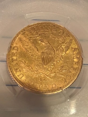 1891 CC 5$ Liberty Head Half Eagle AU 53