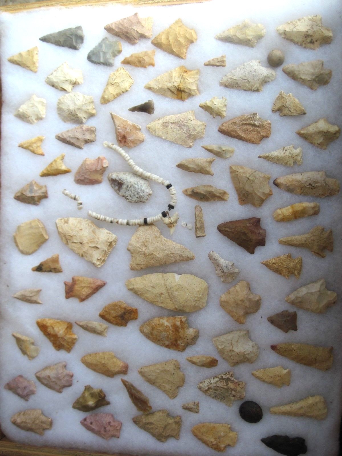 ARROWHEAD ARTIFACTS  (APPROXIMATELY 70 INSIDE DISPLAY CASE)