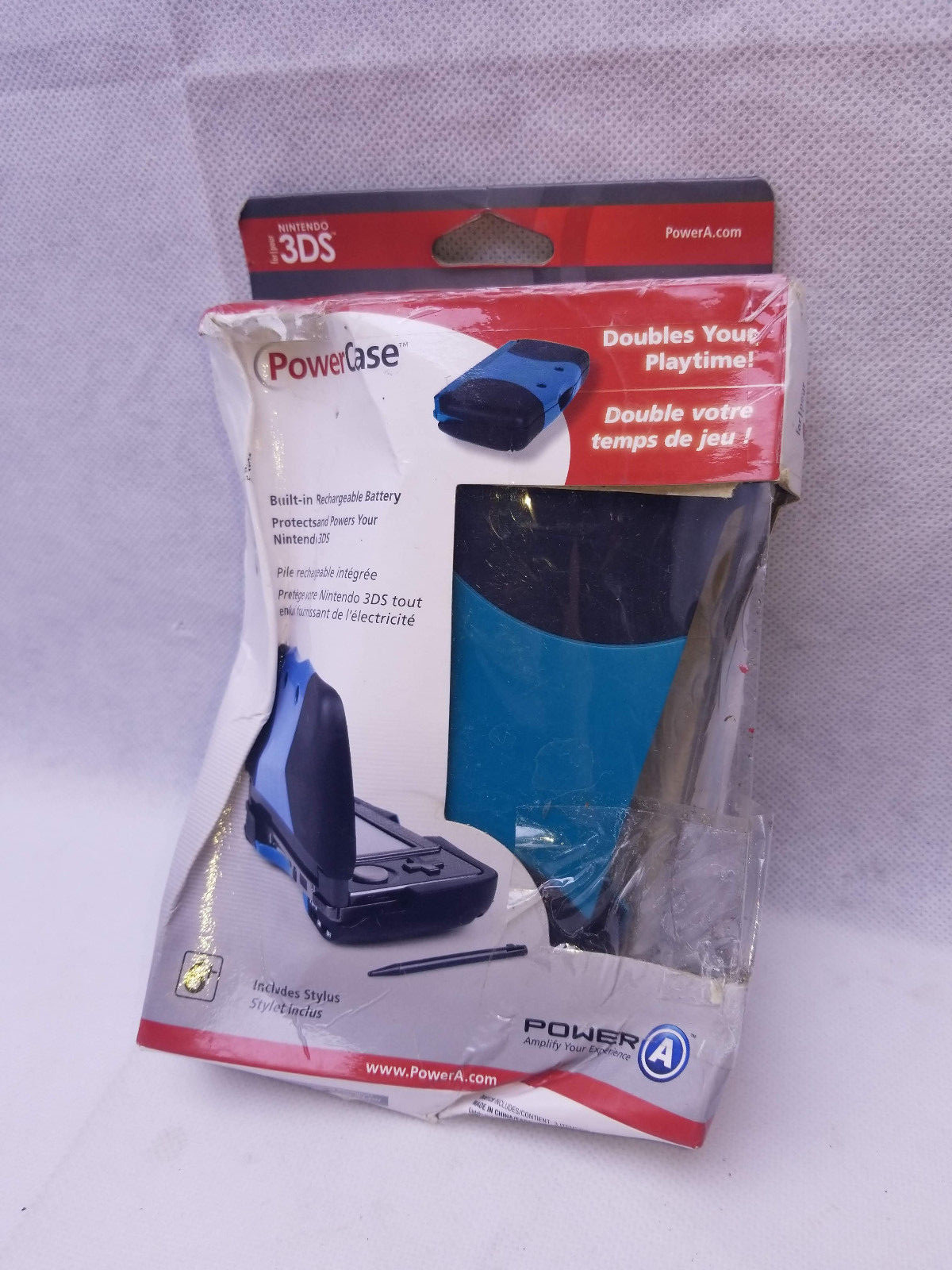 Nintendo 3DS Extended Battery Case Power Bank Rechargeable 1500mAh and Stylus