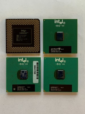 4 Intel Processors: Celeron 800MHZ SL4TF (2), 500MHZ SL3FY, Pentium 933MHZ SL4C9