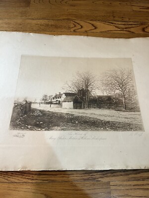 1895 Signed Ernest C. Rost E.C. Etching Mother of William Shakespeare House