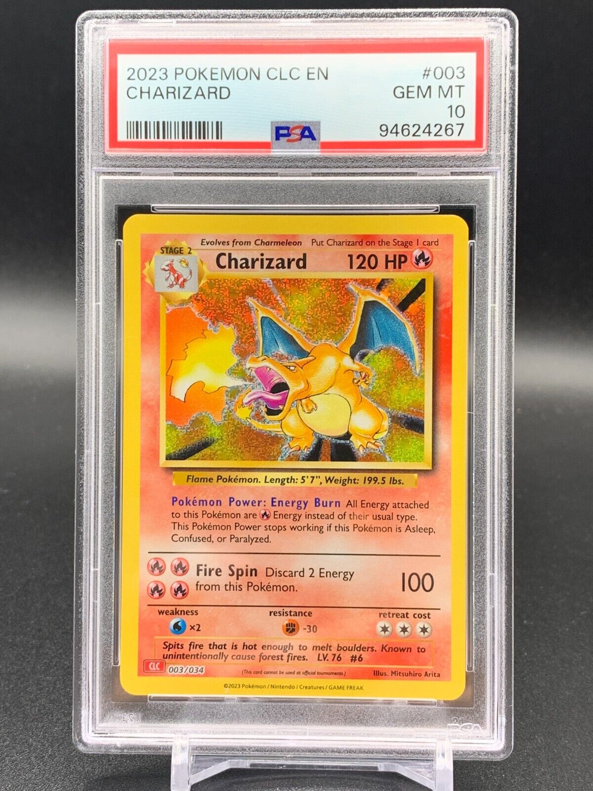 PSA 10 GEM MINT Charizard 003/034 CLC Classic Holo Pokémon PSA 10 GEM MINT Charizard 003/034 CLC Classic Holo Pokémon