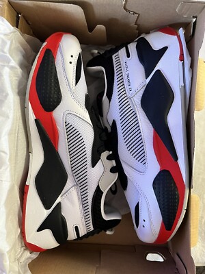 Puma RsX Home Lace Up  Mens Black, Red, White Sneakers Casual Shoes 38688901