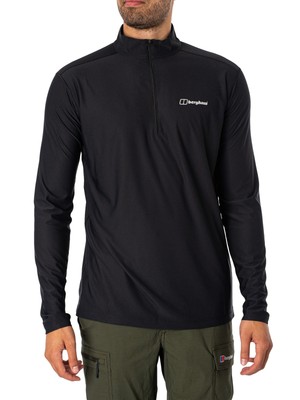 

Мужская футболка Berghaus Base с длинными рукавами и молнией, черная, Черный, 4A001042BP6