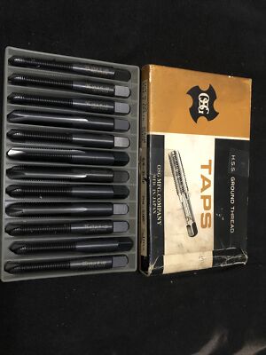 Qty. 12, OSG 3/8-24 NF +.005   HSS , 3 Flute Spiral Point Plug Taps, Steam Oxide