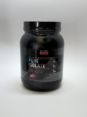 GNC Amp Pure Isolate Protein Nutrition, 31oz (1.94lb), Strawberry Flavored