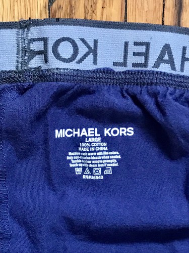 Mens MICHAEL KORS Navy Blue Soft Pajama Bottoms Pants Elastic Waist Size Large L