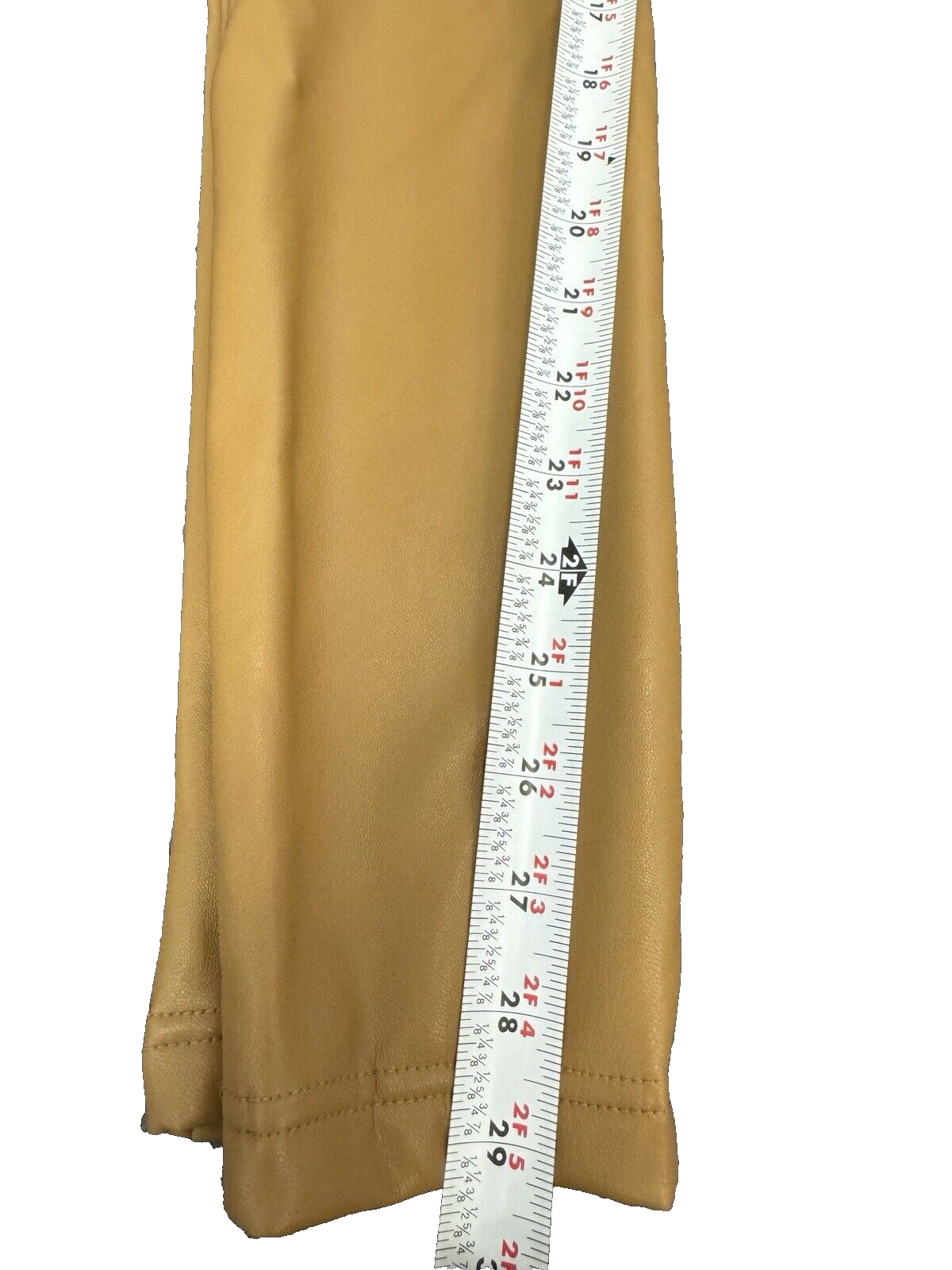 INC Faux-Leather Ankle-Length Skinny Pants, SZ 4 Salty Nut