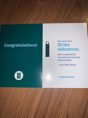 WW Weight Watchers 25lbs 25 Pounds Milestone Charm for Keychain