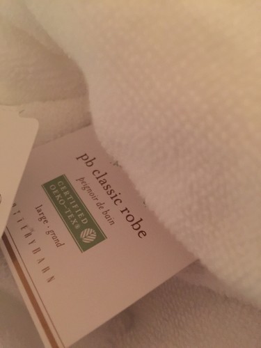 POTTERY BARN PB CLASSIC TERRY BATH ROBE, MONO MK, NEW