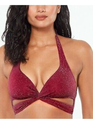 

BAR III Женский темно-бордовый эластичный купальник с вырезом на завязках и завязками на завязках, топ, Maroon