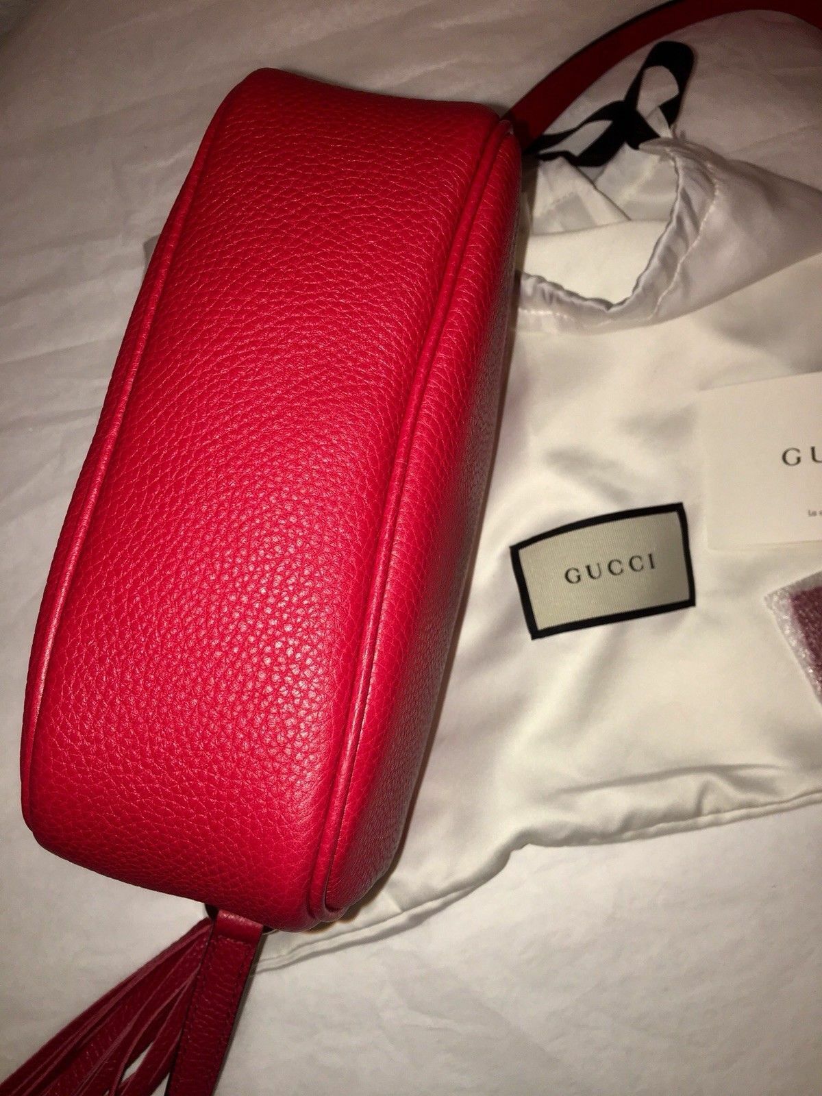 1000% AUTH NWT GUCCI SOHO DISCO CROSSBODY RED LEATHER BAG