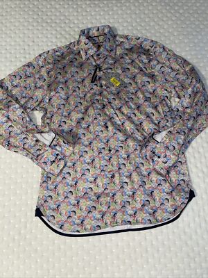 Luchiano Visconti Black Label Men's SMall Woven Shirt $125