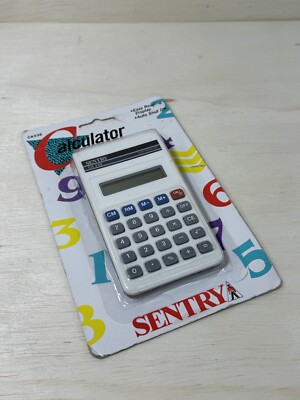 Vintage Sentry CA338 Pocket Handheld Calculator 8 Digit Display White Battery