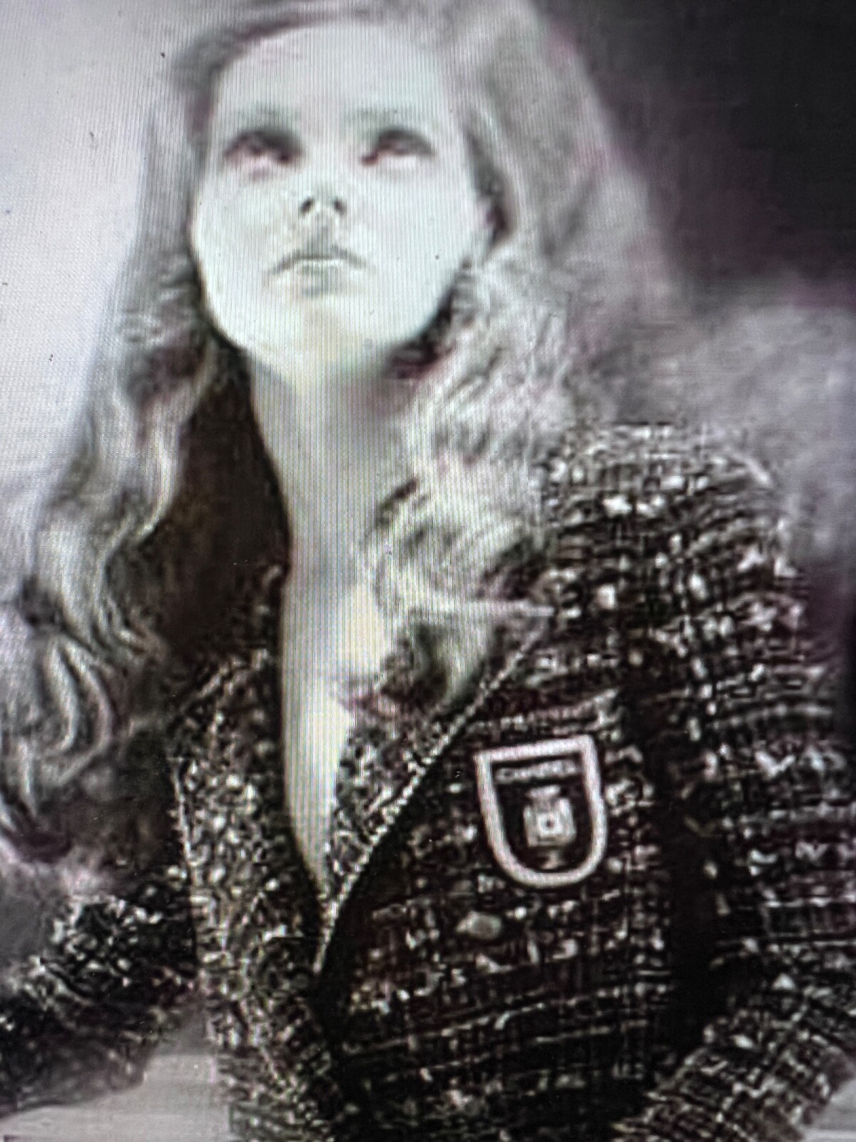 CHANEL 05C VINTAGE Tweed Black White Pink JACKET Silver Trim CHANEL 05C VINTAGE Tweed Black White Pink JACKET Silver Trim