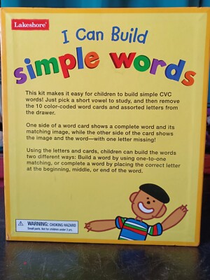 Lakeshore, I Can Build Simple Words Set Vowels Reading Item Number TT194
