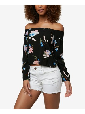 Женский черный топ ONEILL без подкладки с длинным рукавом и открытыми плечами Juniors XS