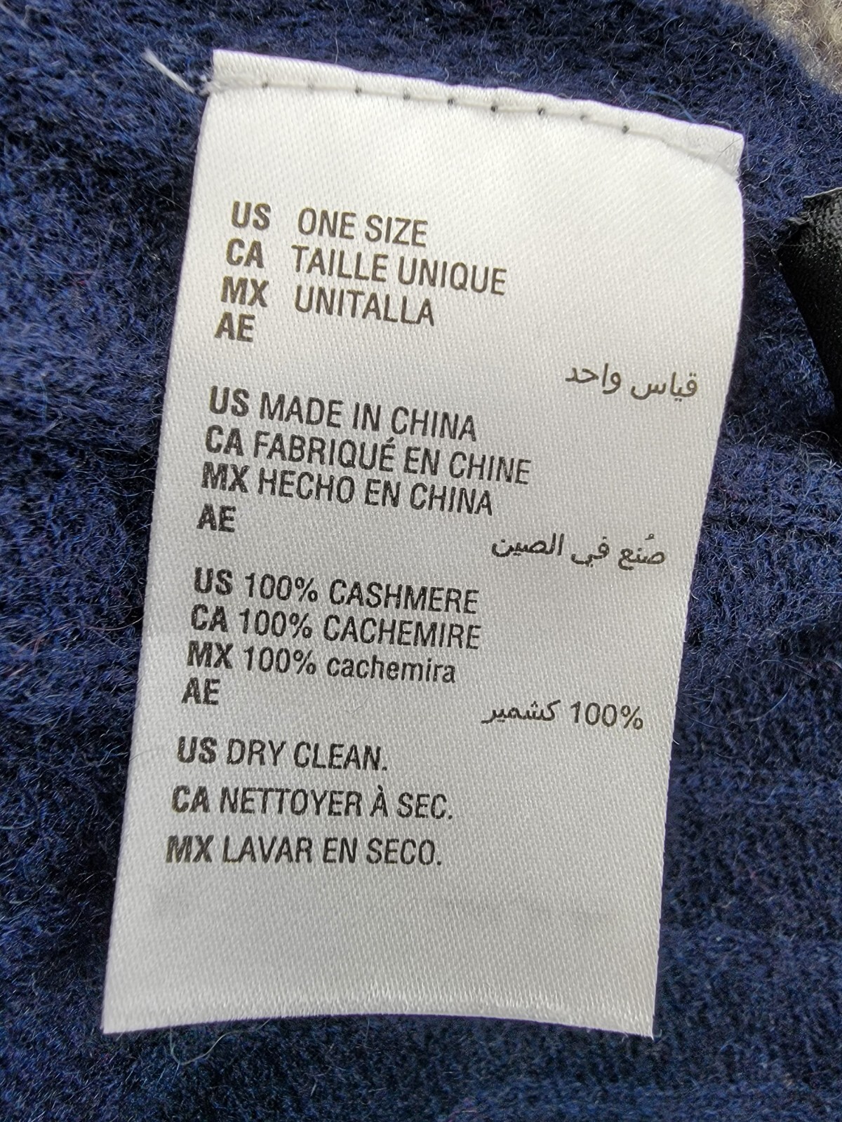 Charter Club Ribbed 100% Cashmere Scarf Women's One Size Navy - Picture 8 of 13