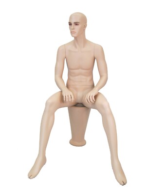 hand made manikin Male full body mannequin sitting Roger+1 Pedestal+1 wig
