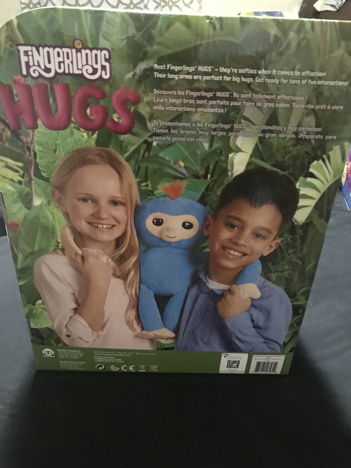 FINGERLINGS HUGS BORIS WOWWEE BLUE ADVANCED INTERACTIVE PLUSH BABY MONKEY NEW