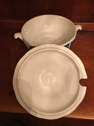 Vintage LIBERTY BLUE Staffordshire Soup Tureen with Lid ~ Boston Tea Party