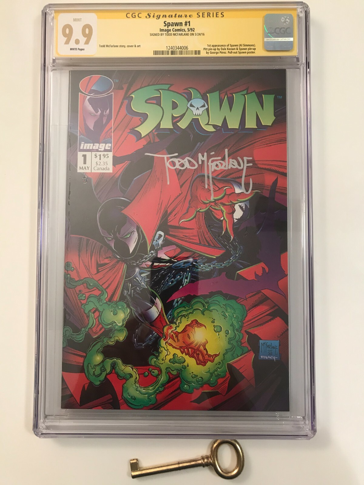 Spawn #1 CGC 9.9 SS Signed by Todd McFarlane! WP! VERY RARE Key