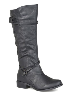 

JOURNEE COLLECTION Женские серые сапоги для верховой езды с широкими икрами Harley на блочном каблуке, Серый, HARLEY-GRY-090WC